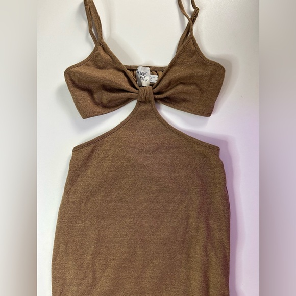 Princess Polly JOCELYN CUT OUT MIDI DRESS | Brown | US 4 - Picture 3 of 5